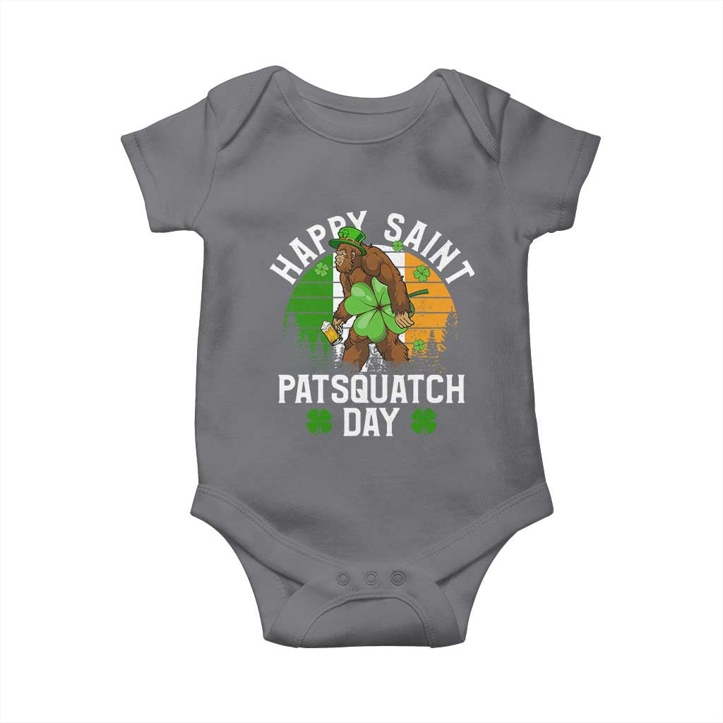 St Patricks Day Bigfoot Baby Onesie Irish Shamrock Sasquatch Beer Lovers TS10 Charcoal Print Your Wear