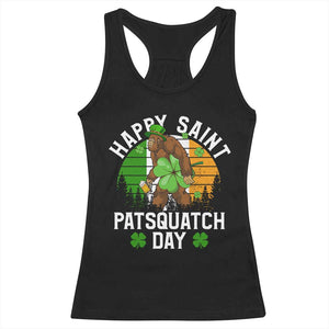 St Patricks Day Bigfoot Racerback Tank Top Irish Shamrock Sasquatch Beer Lovers TS10 Black Print Your Wear