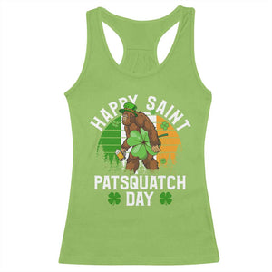 St Patricks Day Bigfoot Racerback Tank Top Irish Shamrock Sasquatch Beer Lovers TS10 Lime Print Your Wear