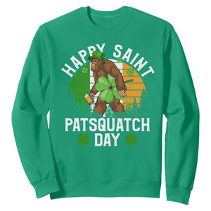 St Patricks Day Bigfoot Sweatshirt Irish Shamrock Sasquatch Beer Lovers TS10 Irish Green Print Your Wear