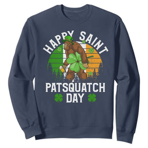 St Patricks Day Bigfoot Sweatshirt Irish Shamrock Sasquatch Beer Lovers TS10 Navy Print Your Wear