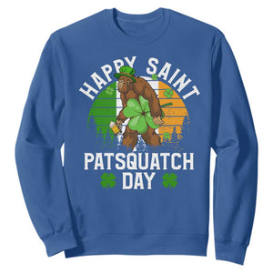St Patricks Day Bigfoot Sweatshirt Irish Shamrock Sasquatch Beer Lovers TS10 Royal Blue Print Your Wear