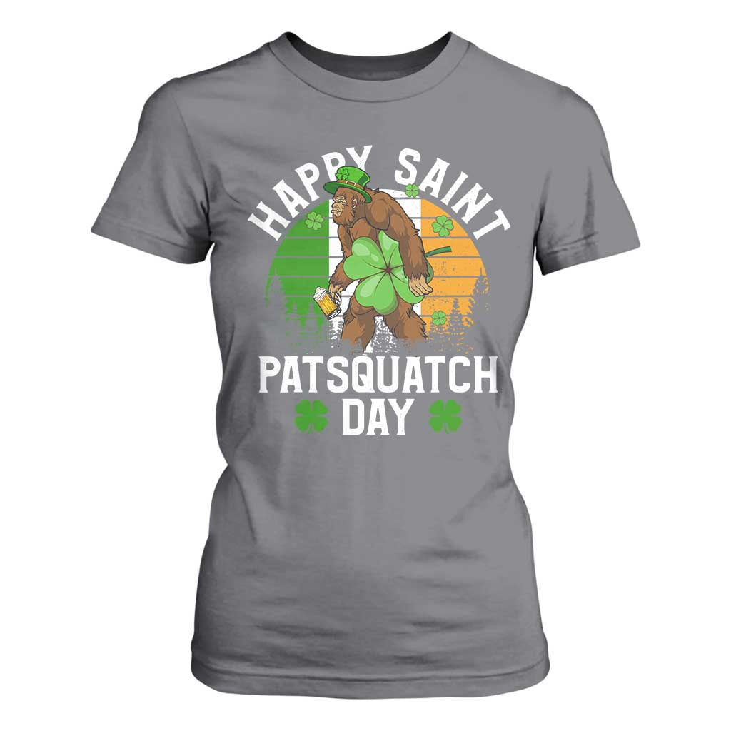 St Patricks Day Bigfoot T Shirt For Women Irish Shamrock Sasquatch Beer Lovers TS10 Charcoal Print Your Wear