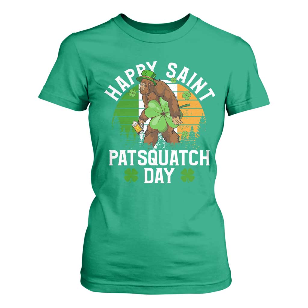 St Patricks Day Bigfoot T Shirt For Women Irish Shamrock Sasquatch Beer Lovers TS10 Irish Green Print Your Wear