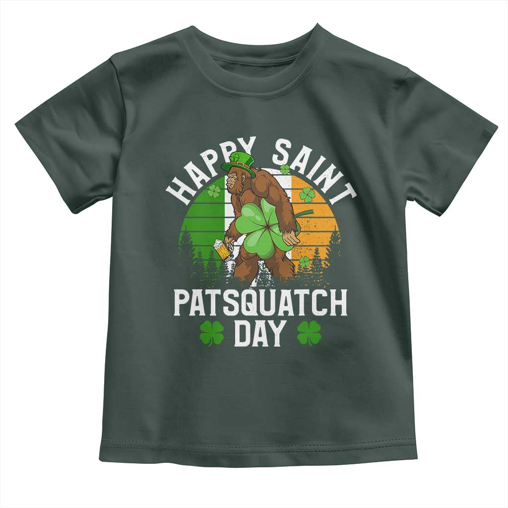 St Patricks Day Bigfoot Toddler T Shirt Irish Shamrock Sasquatch Beer Lovers TS10 Dark Forest Green Print Your Wear