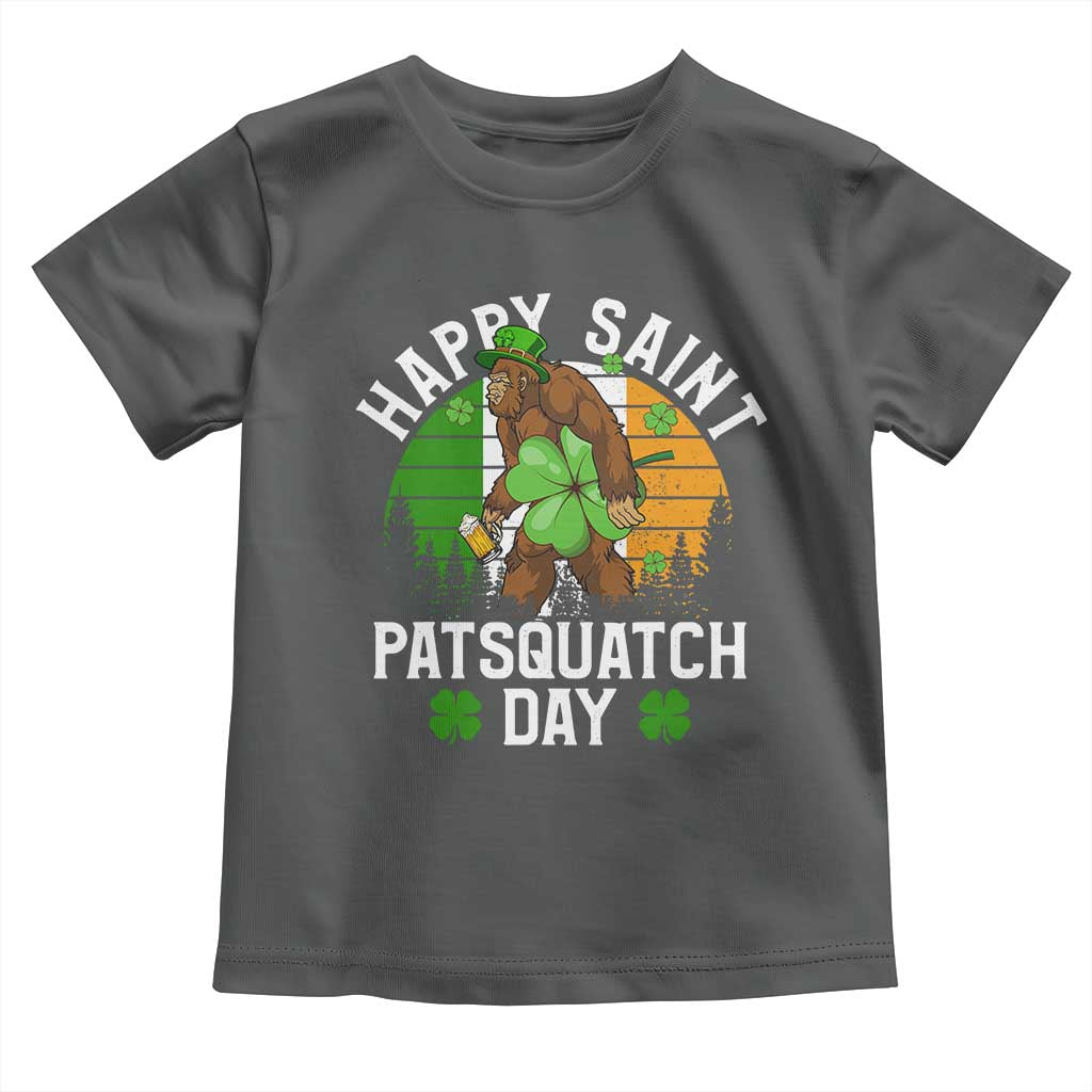 St Patricks Day Bigfoot Toddler T Shirt Irish Shamrock Sasquatch Beer Lovers TS10 Dark Heather Print Your Wear