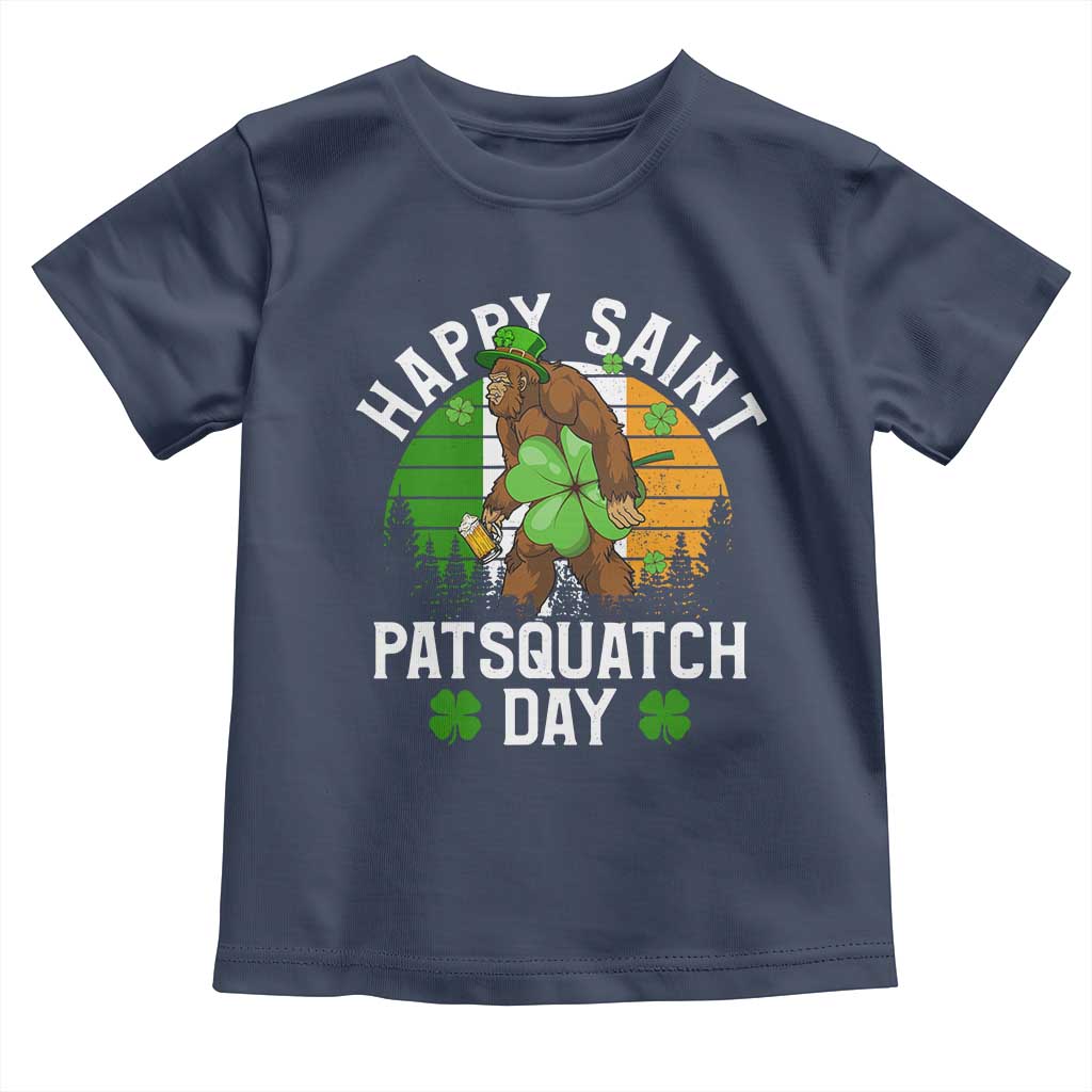 St Patricks Day Bigfoot Toddler T Shirt Irish Shamrock Sasquatch Beer Lovers TS10 Navy Print Your Wear