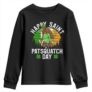 St Patricks Day Bigfoot Youth Sweatshirt Irish Shamrock Sasquatch Beer Lovers TS10 Black Print Your Wear