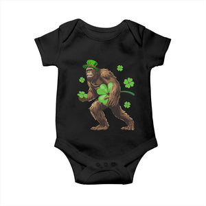 St Patricks Day Bigfoot Baby Onesie Funny Sasquatch Shamrock TS10 Black Print Your Wear
