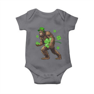 St Patricks Day Bigfoot Baby Onesie Funny Sasquatch Shamrock TS10 Charcoal Print Your Wear