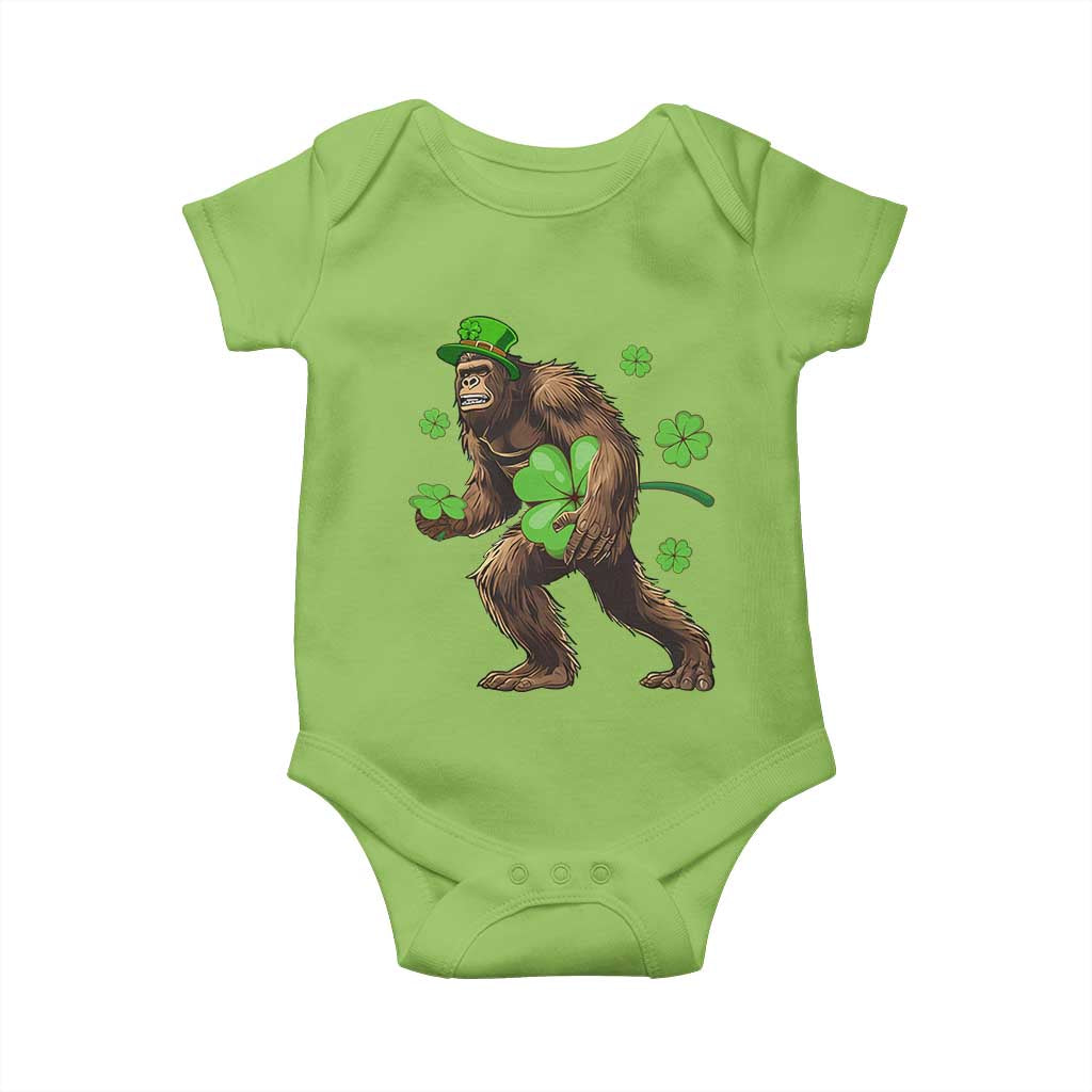 St Patricks Day Bigfoot Baby Onesie Funny Sasquatch Shamrock TS10 Lime Print Your Wear
