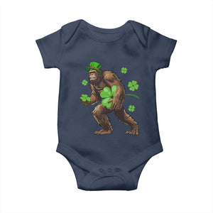 St Patricks Day Bigfoot Baby Onesie Funny Sasquatch Shamrock TS10 Navy Print Your Wear