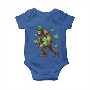 St Patricks Day Bigfoot Baby Onesie Funny Sasquatch Shamrock TS10 Royal Blue Print Your Wear
