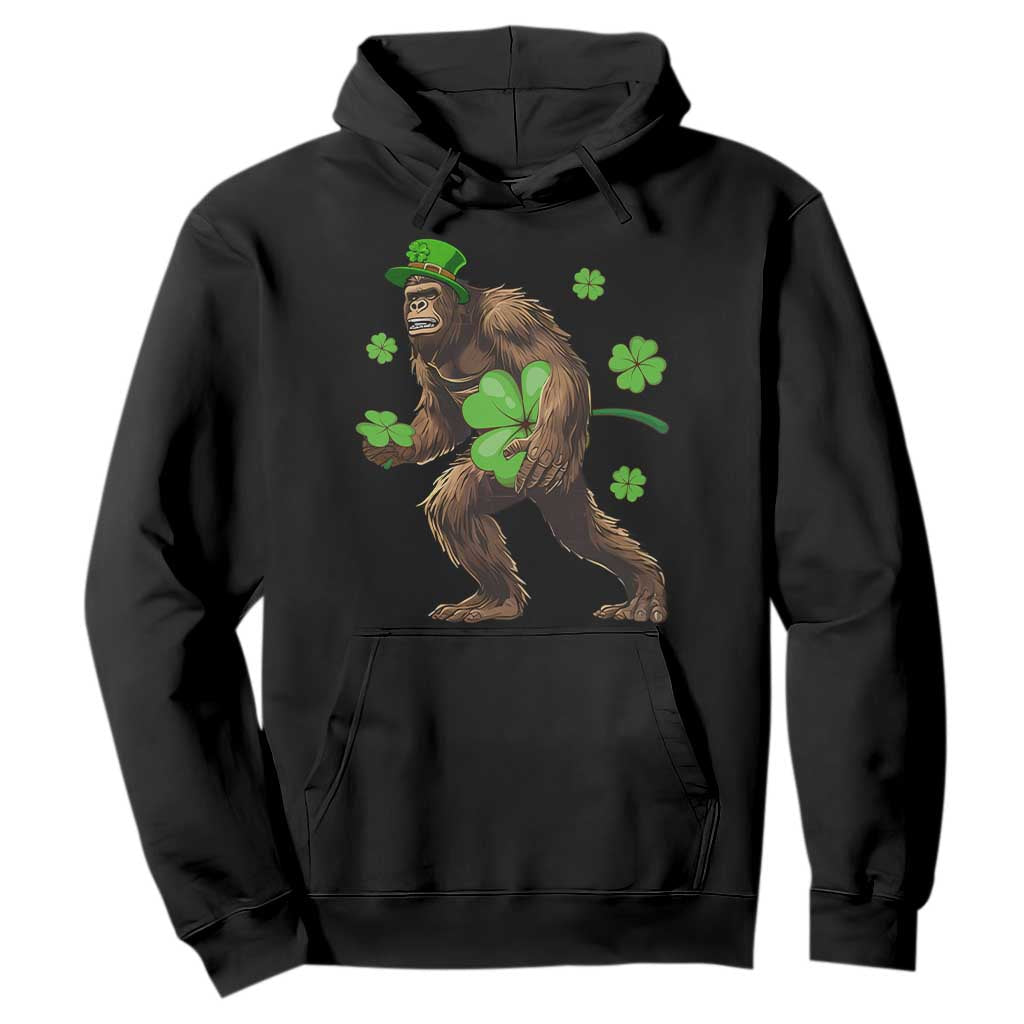 St Patricks Day Bigfoot Hoodie Funny Sasquatch Shamrock TS10 Black Print Your Wear