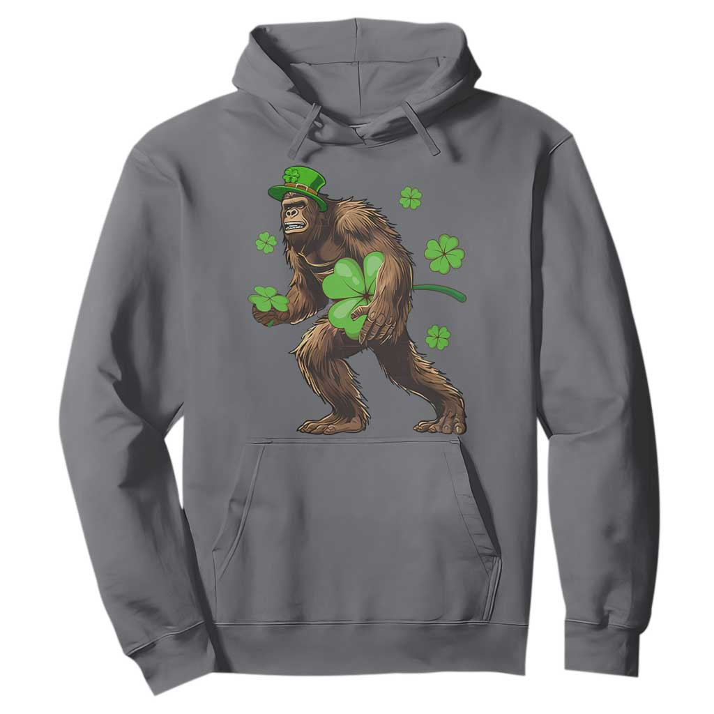 St Patricks Day Bigfoot Hoodie Funny Sasquatch Shamrock TS10 Charcoal Print Your Wear