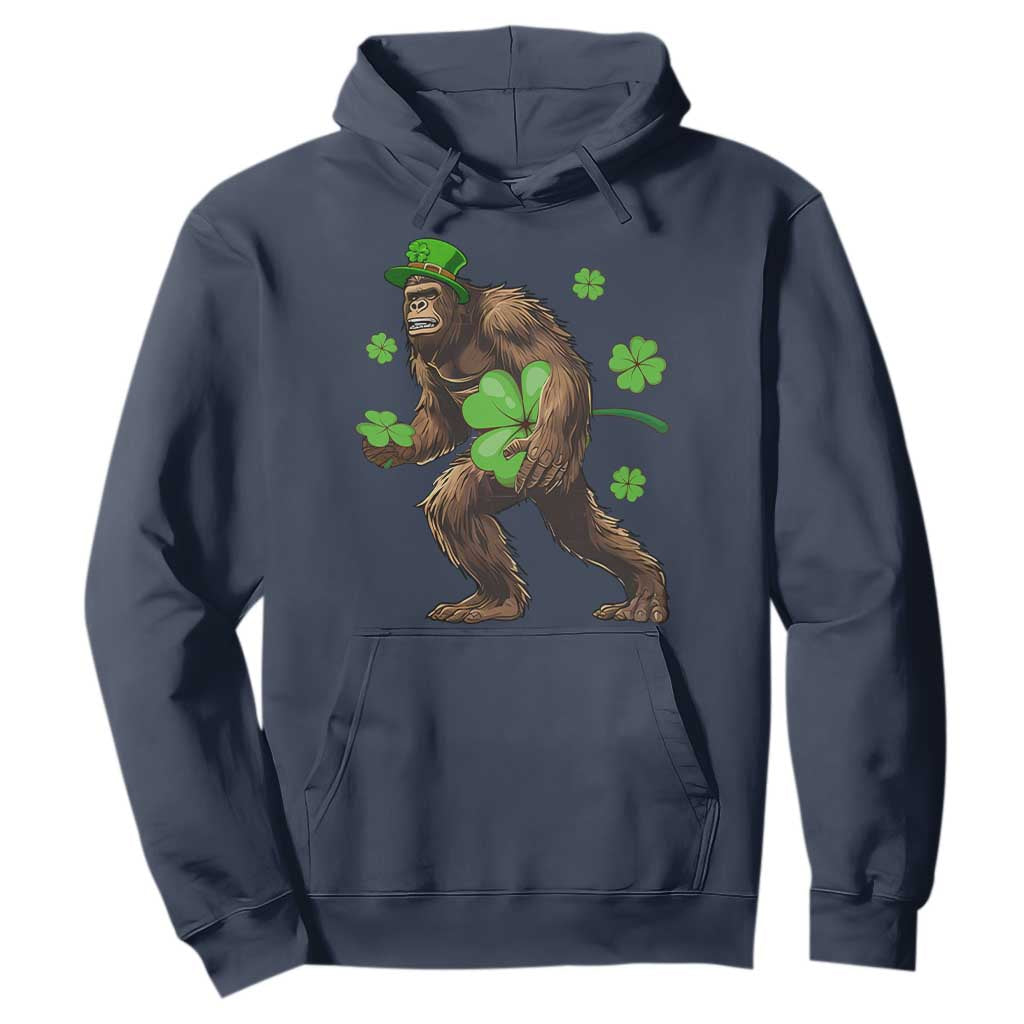 St Patricks Day Bigfoot Hoodie Funny Sasquatch Shamrock TS10 Navy Print Your Wear