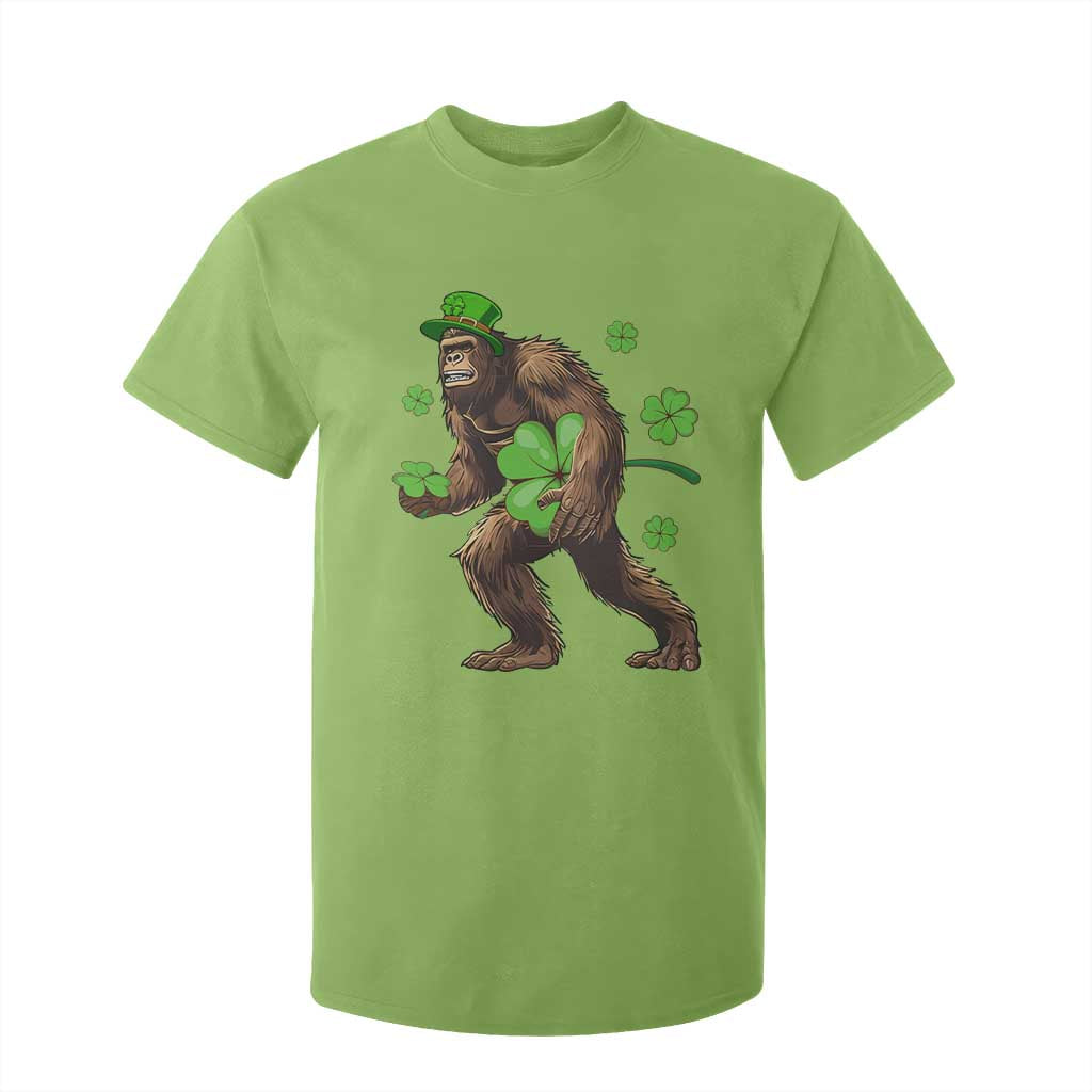 St Patricks Day Bigfoot T Shirt For Kid Funny Sasquatch Shamrock TS10 Lime Print Your Wear
