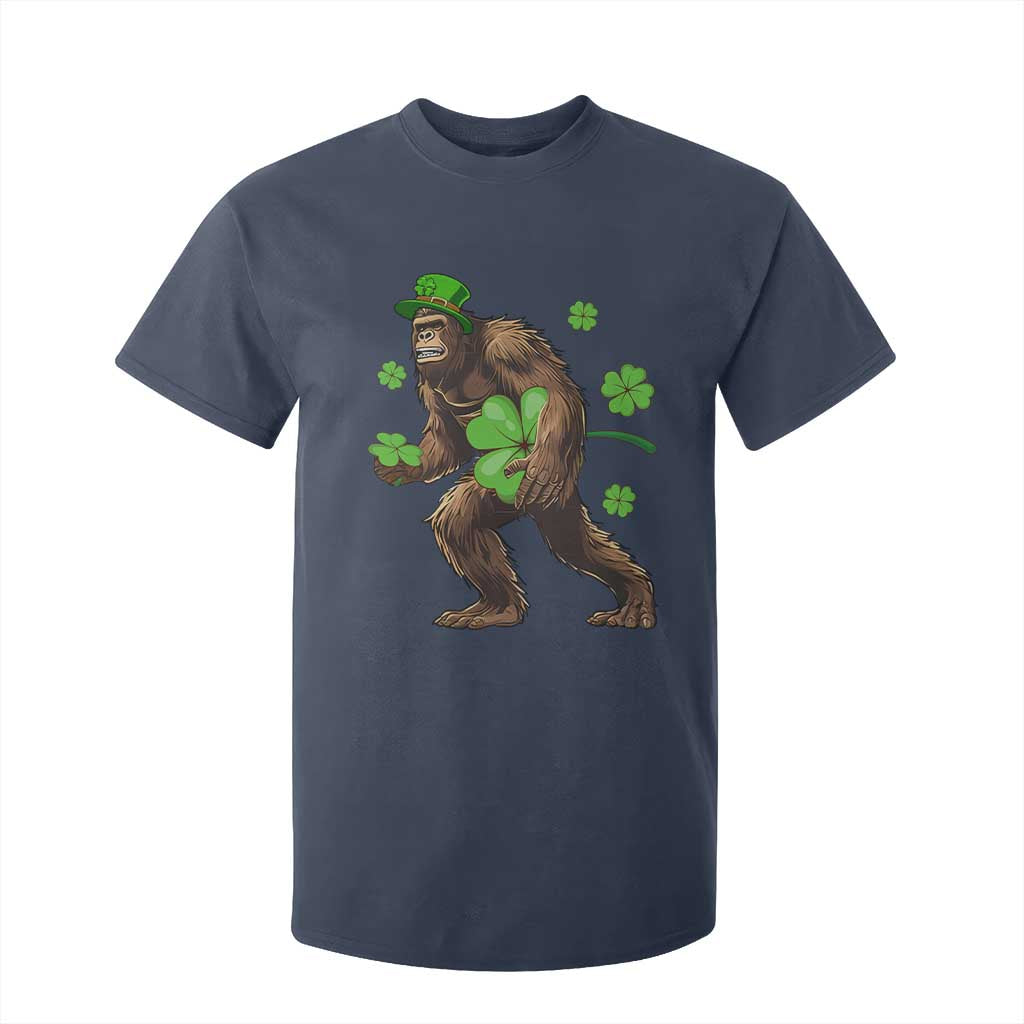 St Patricks Day Bigfoot T Shirt For Kid Funny Sasquatch Shamrock TS10 Navy Print Your Wear