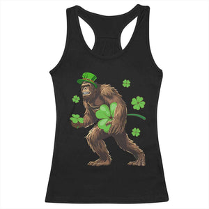 St Patricks Day Bigfoot Racerback Tank Top Funny Sasquatch Shamrock TS10 Black Print Your Wear
