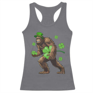 St Patricks Day Bigfoot Racerback Tank Top Funny Sasquatch Shamrock TS10 Charcoal Print Your Wear