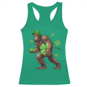 St Patricks Day Bigfoot Racerback Tank Top Funny Sasquatch Shamrock TS10 Irish Green Print Your Wear