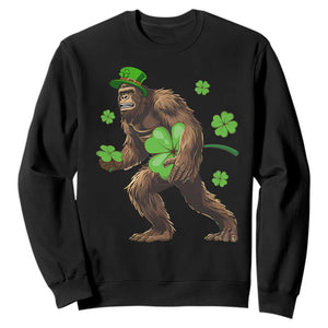 St Patricks Day Bigfoot Sweatshirt Funny Sasquatch Shamrock TS10 Black Print Your Wear