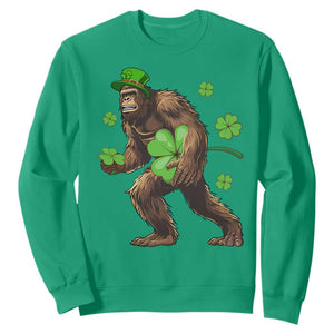 St Patricks Day Bigfoot Sweatshirt Funny Sasquatch Shamrock TS10 Irish Green Print Your Wear