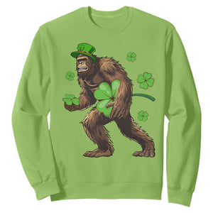 St Patricks Day Bigfoot Sweatshirt Funny Sasquatch Shamrock TS10 Lime Print Your Wear