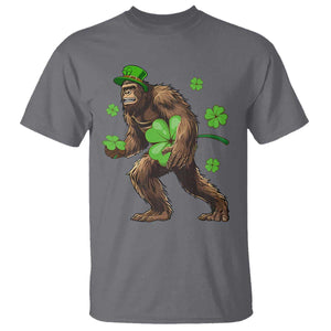 St Patricks Day Bigfoot T Shirt Funny Sasquatch Shamrock TS10 Charcoal Print Your Wear