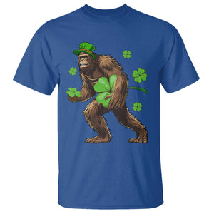 St Patricks Day Bigfoot T Shirt Funny Sasquatch Shamrock TS10 Royal Blue Print Your Wear