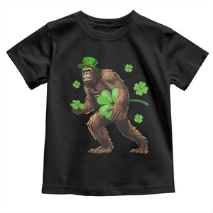St Patricks Day Bigfoot Toddler T Shirt Funny Sasquatch Shamrock TS10 Black Print Your Wear