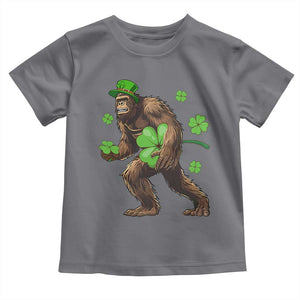 St Patricks Day Bigfoot Toddler T Shirt Funny Sasquatch Shamrock TS10 Charcoal Print Your Wear