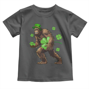 St Patricks Day Bigfoot Toddler T Shirt Funny Sasquatch Shamrock TS10 Dark Heather Print Your Wear