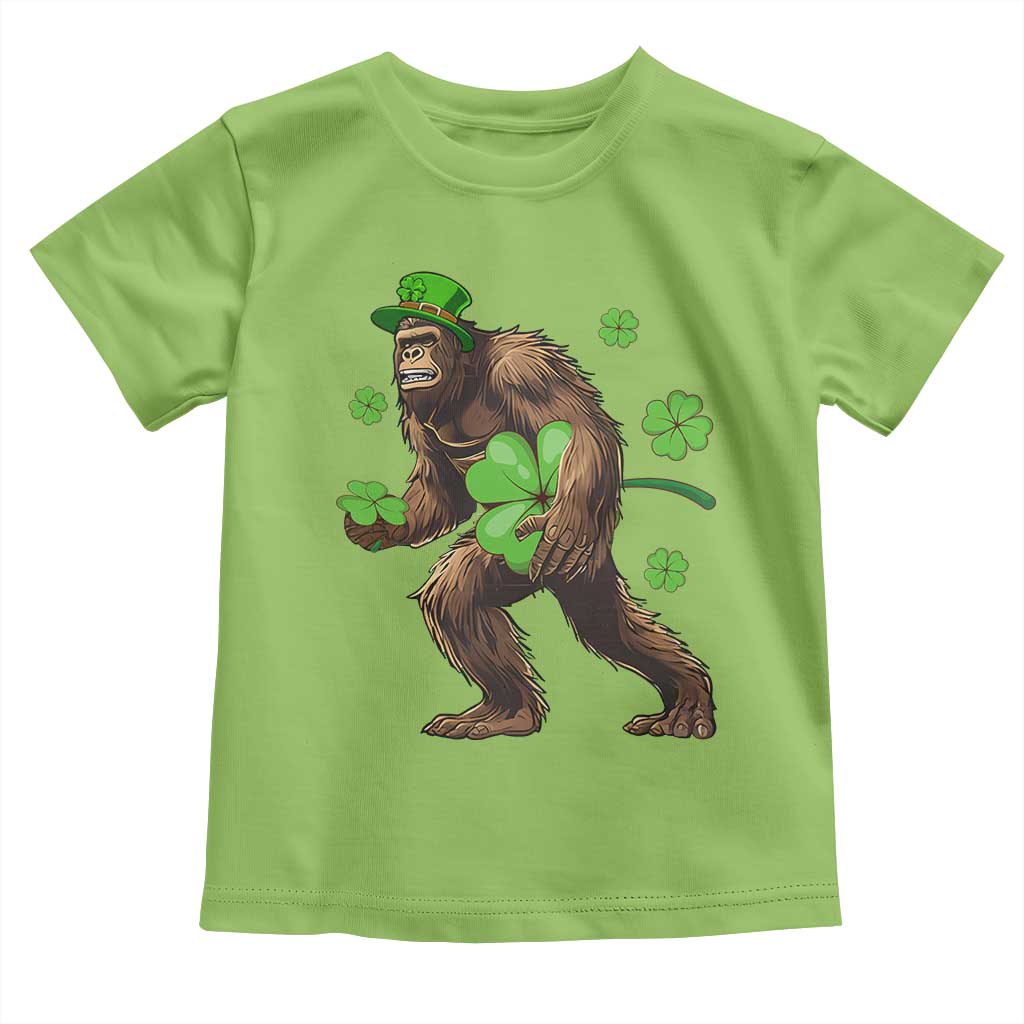 St Patricks Day Bigfoot Toddler T Shirt Funny Sasquatch Shamrock TS10 Lime Print Your Wear