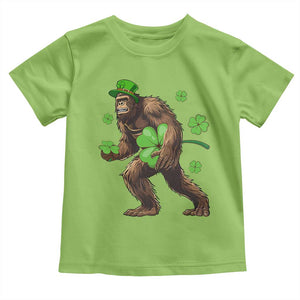 St Patricks Day Bigfoot Toddler T Shirt Funny Sasquatch Shamrock TS10 Lime Print Your Wear
