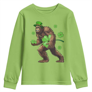 St Patricks Day Bigfoot Youth Sweatshirt Funny Sasquatch Shamrock TS10 Lime Print Your Wear