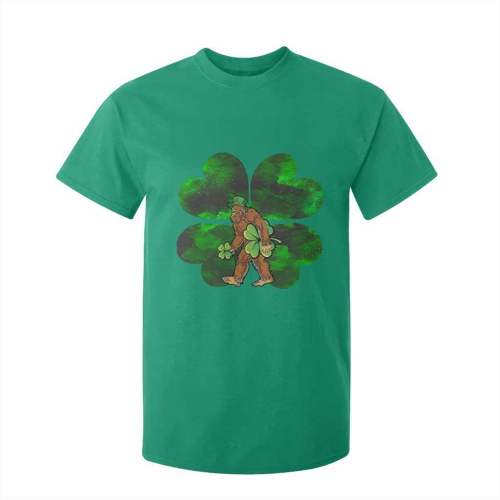 St Patricks Day Lucky Shamrock Bigfoot T Shirt For Kid Funny Sasquatch Irish TS10 Irish Green Print Your Wear