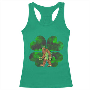 St Patricks Day Lucky Shamrock Bigfoot Racerback Tank Top Funny Sasquatch Irish TS10 Irish Green Print Your Wear