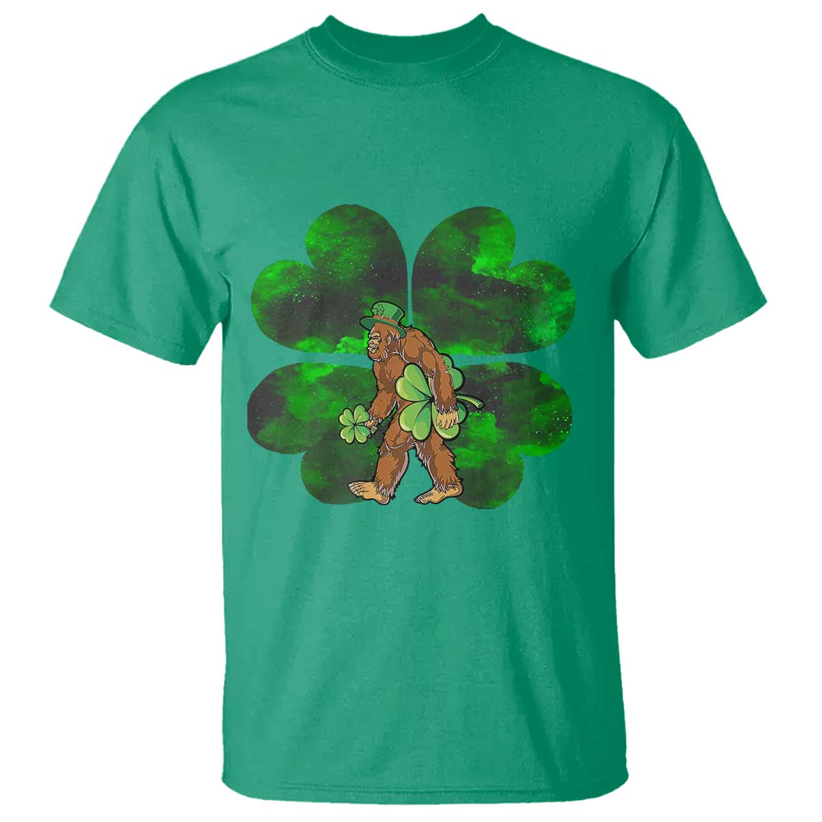 St Patricks Day Lucky Shamrock Bigfoot T Shirt Funny Sasquatch Irish TS10 Irish Green Print Your Wear