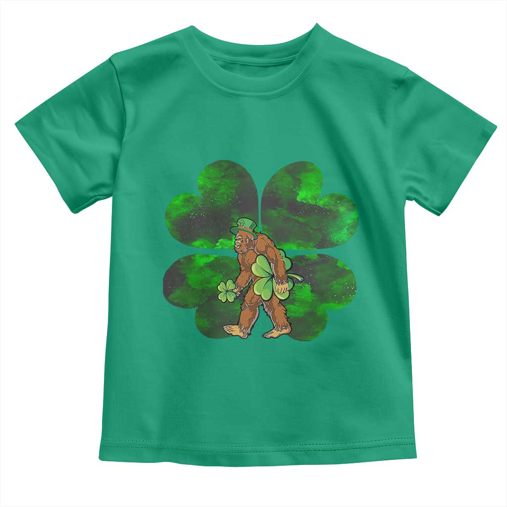 St Patricks Day Lucky Shamrock Bigfoot Toddler T Shirt Funny Sasquatch Irish TS10 Irish Green Print Your Wear