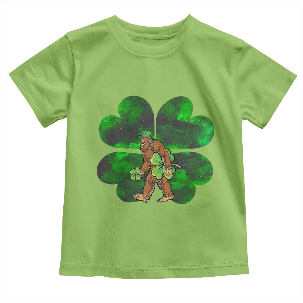 St Patricks Day Lucky Shamrock Bigfoot Toddler T Shirt Funny Sasquatch Irish TS10 Lime Print Your Wear