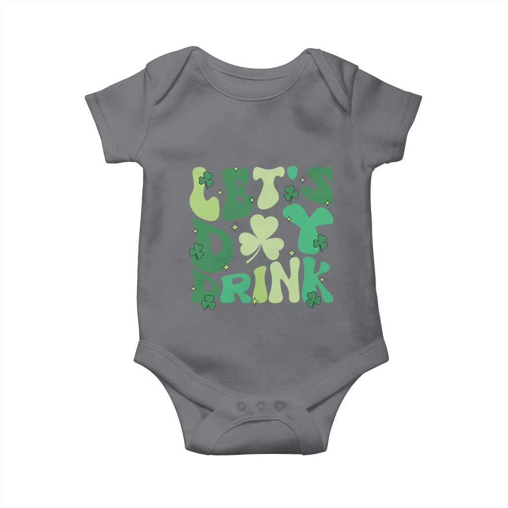 St. Patrick's Day Irish Pub Baby Onesie Let's Day Drink TS10 Charcoal Print Your Wear