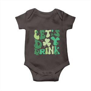 St. Patrick's Day Irish Pub Baby Onesie Let's Day Drink TS10 Dark Chocolate Print Your Wear