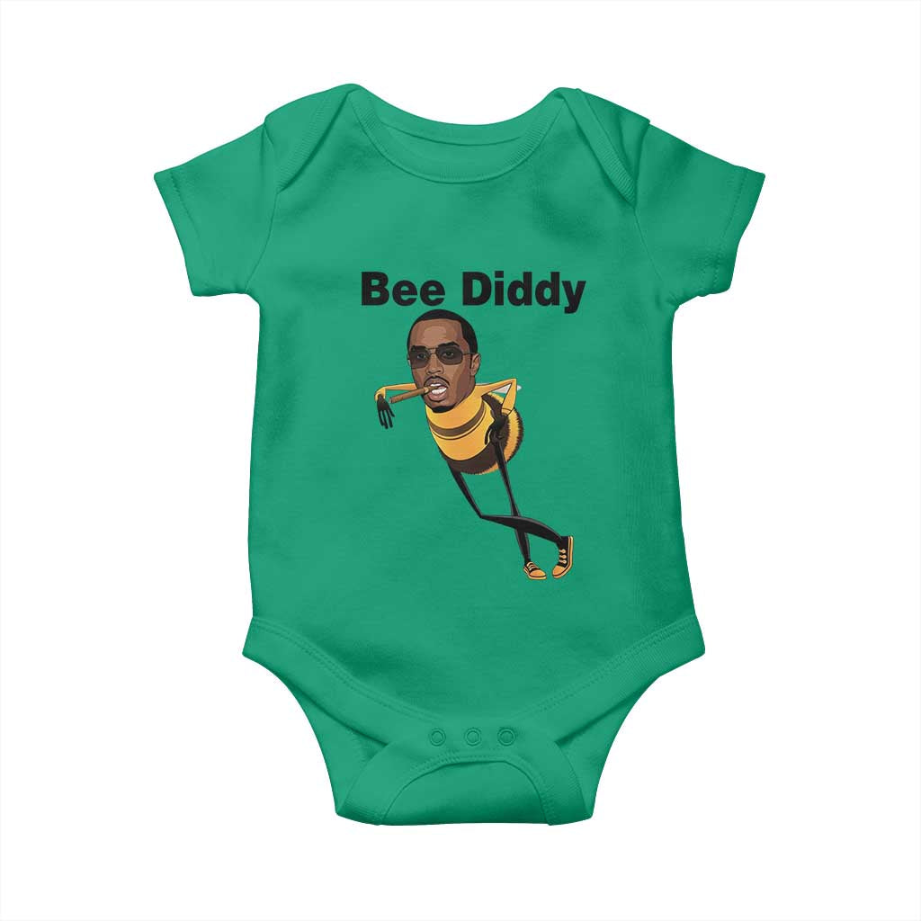 Bee Diddy Baby Onesie Dark Humor Internet Meme Brainrot Gen Z TS10 Irish Green Print Your Wear