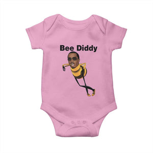 Bee Diddy Baby Onesie Dark Humor Internet Meme Brainrot Gen Z TS10 Light Pink Print Your Wear