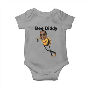 Bee Diddy Baby Onesie Dark Humor Internet Meme Brainrot Gen Z TS10 Sport Gray Print Your Wear