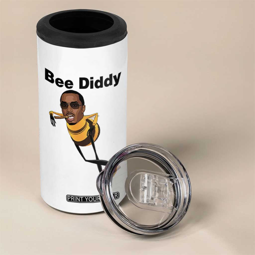 Bee Diddy 4 in 1 Can Cooler Tumbler Dark Humor Internet Meme Brainrot Gen Z TS10 Print Your Wear