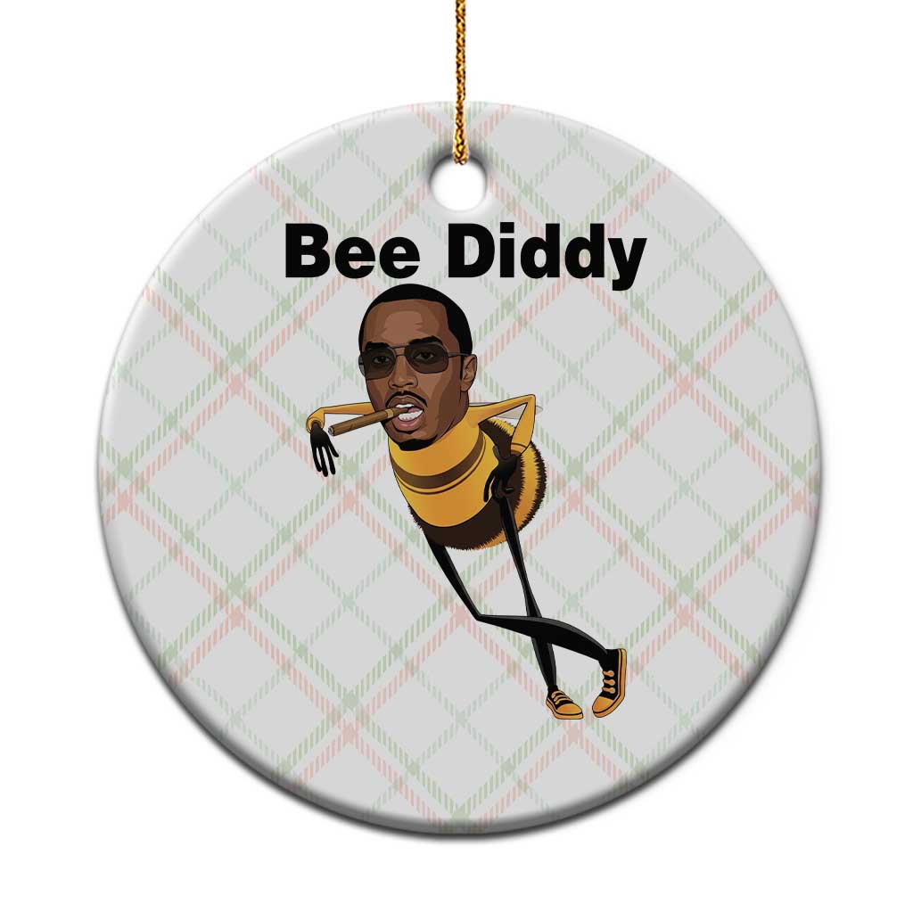 Bee Diddy Ceramic Ornament Dark Humor Internet Meme Brainrot Gen Z TS10 1pc Christmas Plaid Print Your Wear
