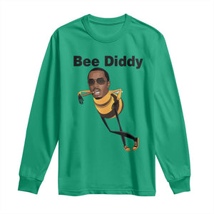 Bee Diddy Long Sleeve Shirt Dark Humor Internet Meme Brainrot Gen Z TS10 Irish Green Print Your Wear