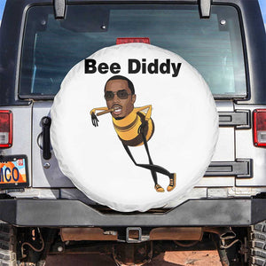 Bee Diddy Spare Tire Cover Dark Humor Internet Meme Brainrot Gen Z TS10 No hole White Print Your Wear